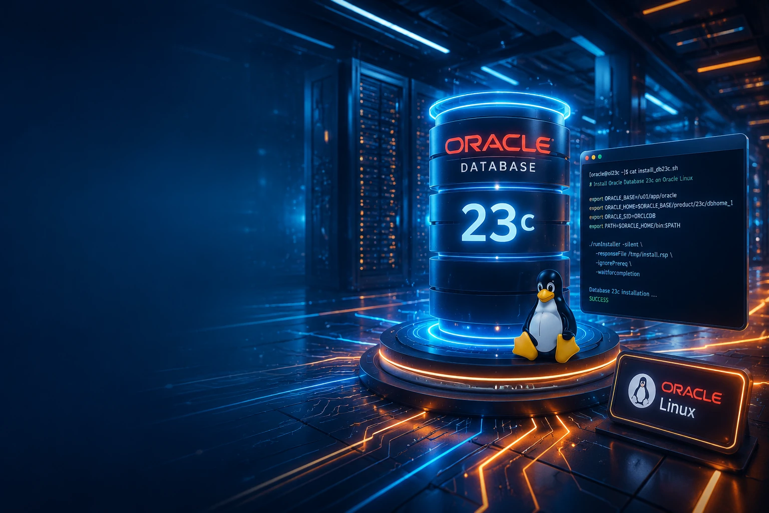 آموزش نصب Oracle Database 23c Free روی Oracle Linux 8