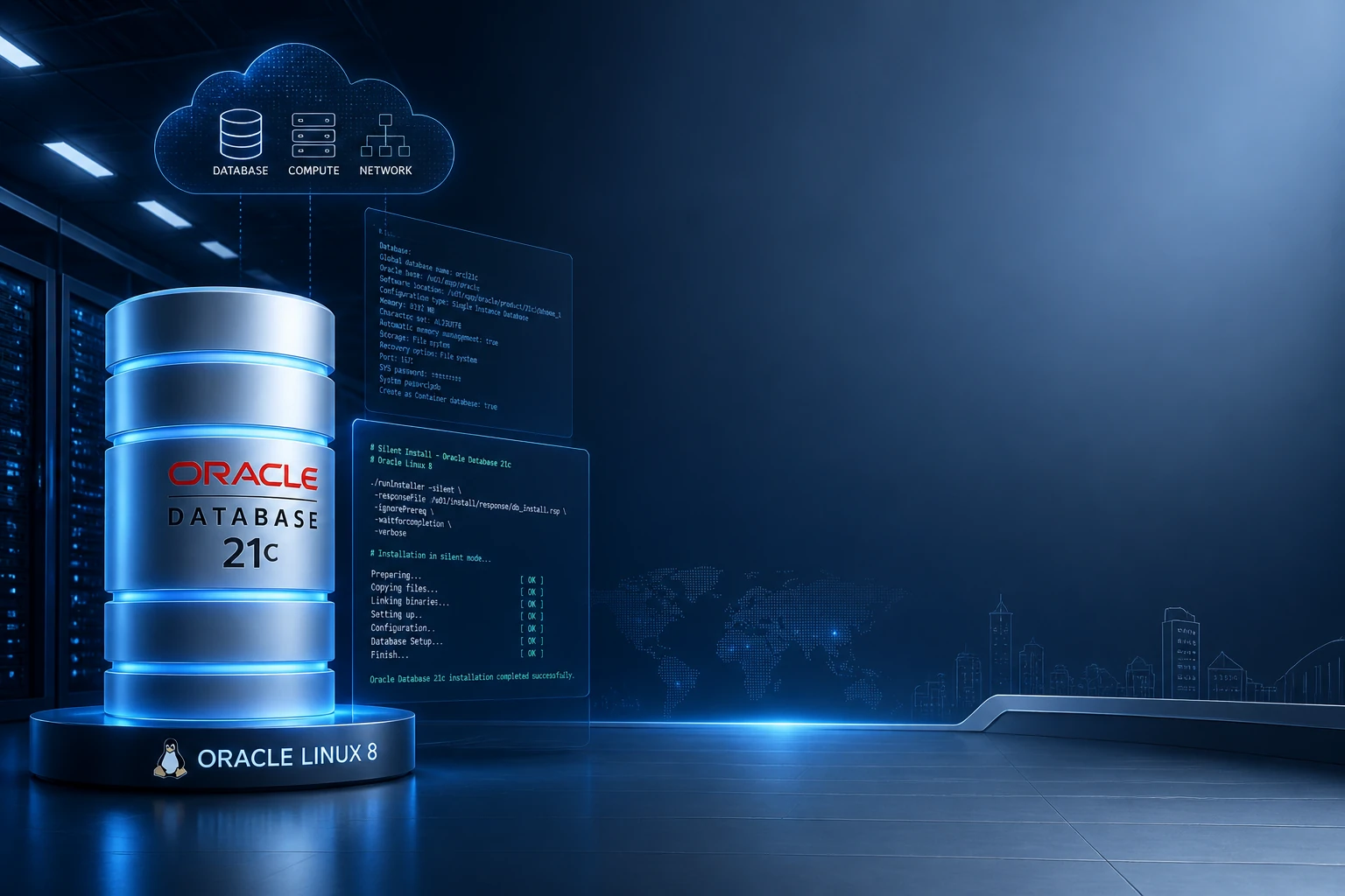آموزش نصب Oracle Database 21c در حالت Silent روی Oracle Linux 8