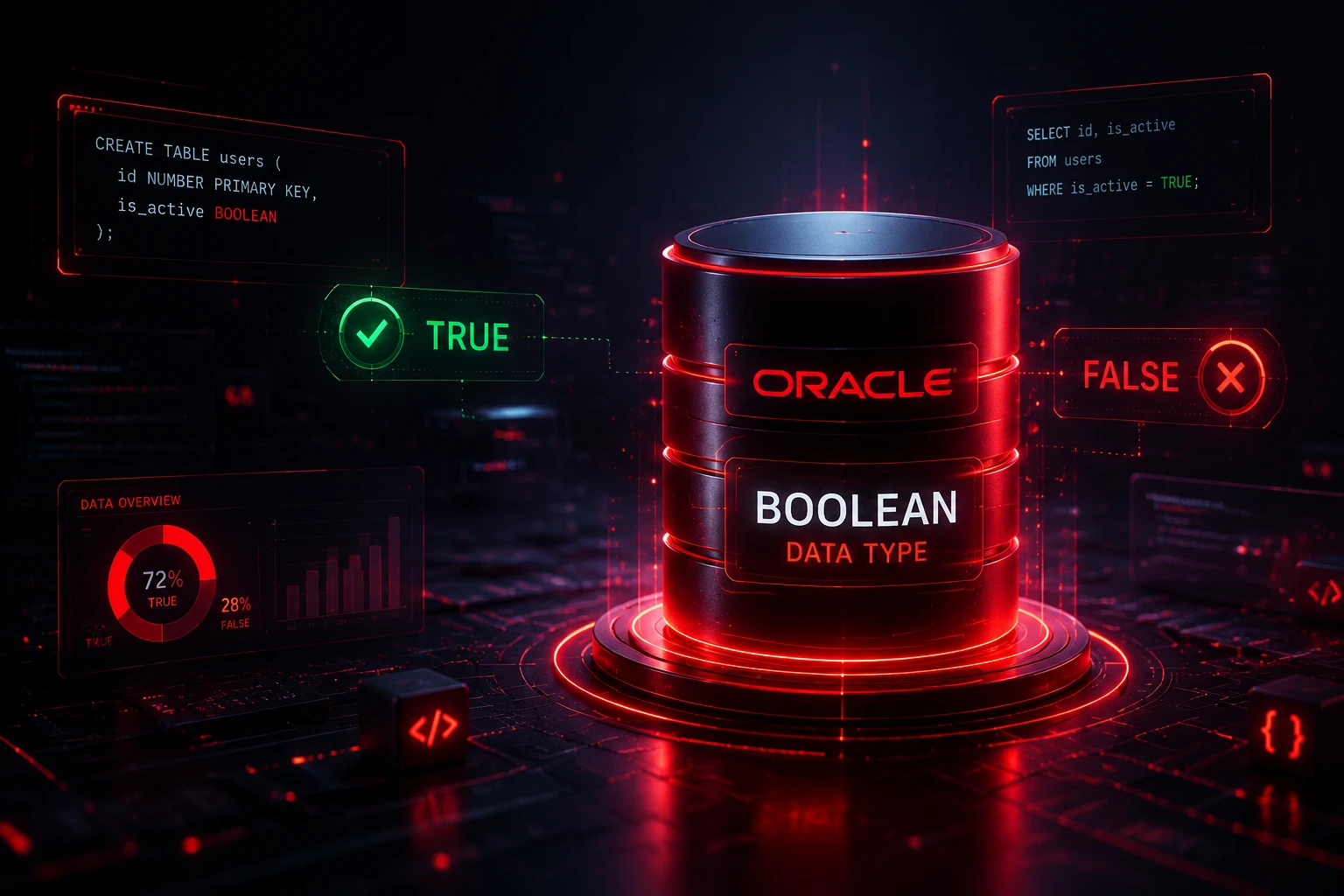 نوع داده BOOLEAN در Oracle 26ai | آموزش کامل، مثال عملی و کاربرد در SQL